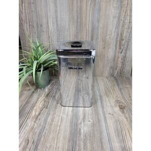 Vintage Chrome Flour Canister, Queen Line, Mid Century Modern